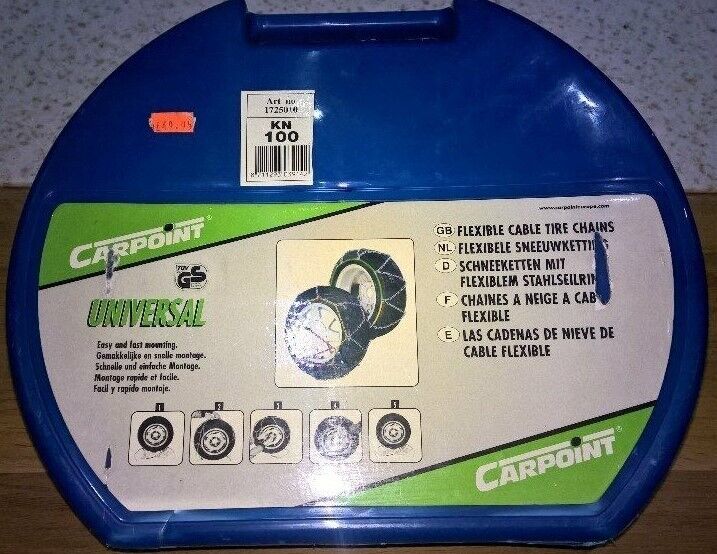 	SNOW CHAINS - CARPOINT UNIVERSAL 9mm SET - EASY, FAST FITTING. (RRP £49.95) NEW & UNUSED