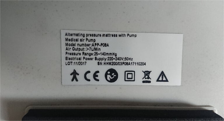 OLA 8 Pressure revealing air mattress with APP-PO8A Variable pump Full Single Size