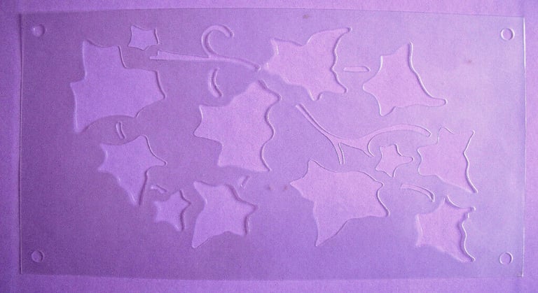 	Unused stencil set & used printing block. £1 for both