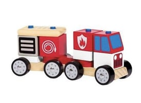 Wooden fire engine stacking toy