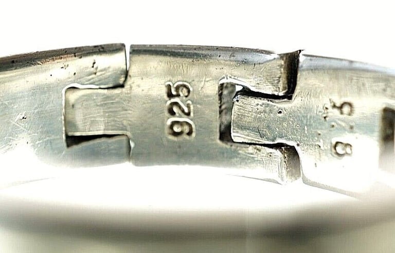AE-STERLING SILVER - Articulated Silver Mens Ring Size 'X' 12.3 Grams