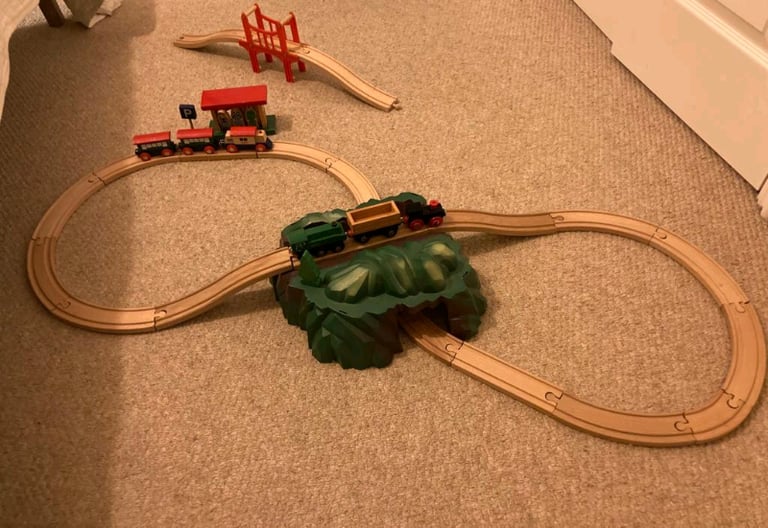 image for ELC wooden train set in VGC. 