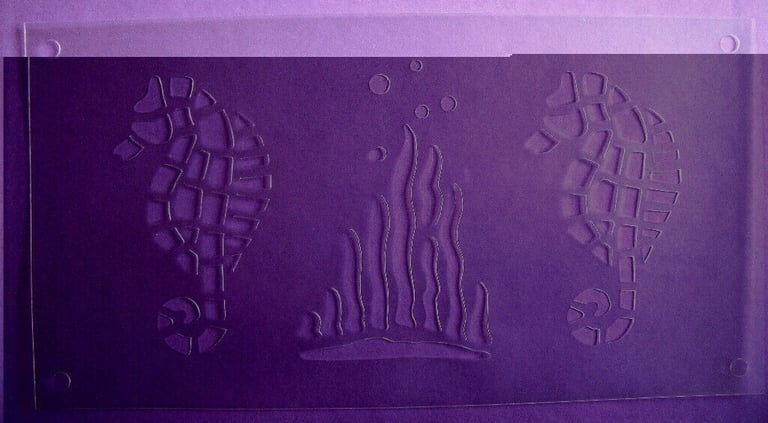 	Unused stencil set & used printing block. £1 for both