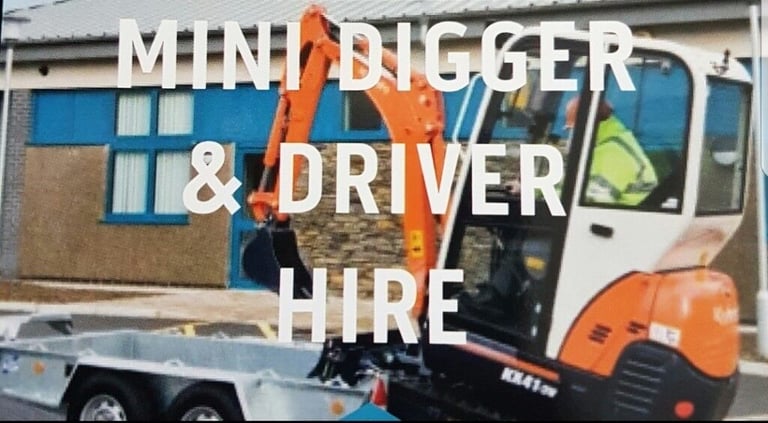 image for Mini digger hire and driver & landscaping