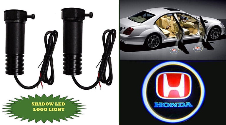 2 x HONDA PRO LED 3D GHOST LASER JUMBO DOOR LOGOS TOP QUALITY