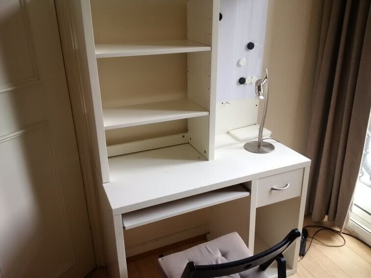 image for small desk with shelving unit on the top can deliver
