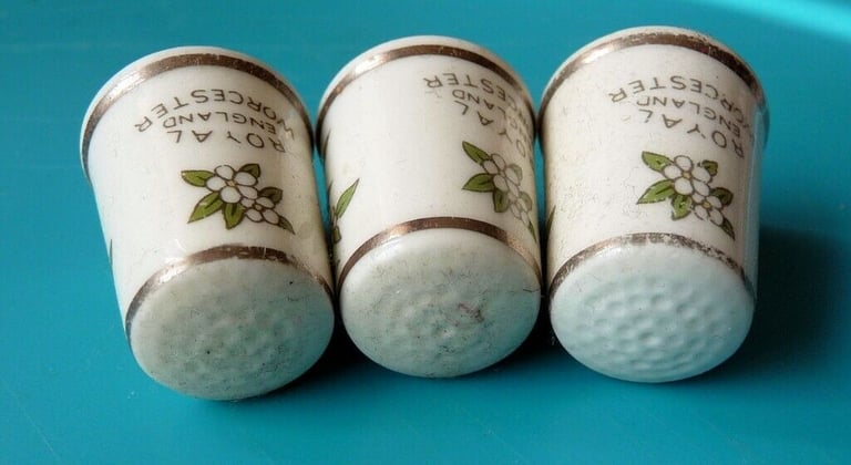 image for SET OF THREE ROYAL WORCESTER THIMBLES
