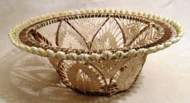 Hand made sea shell woven basket 29cm (11.5 inches) (ref:170)