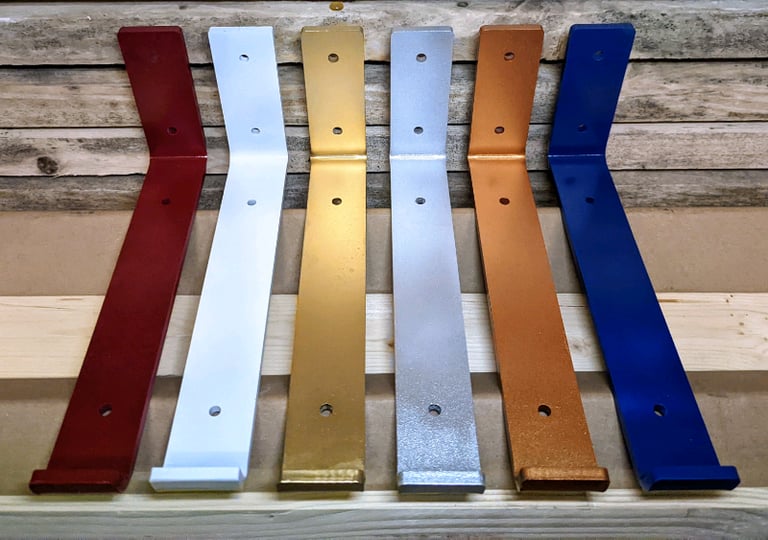 image for Coloured Raw Steel Shelf Brackets 