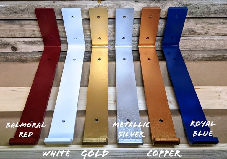 Coloured Raw Steel Shelf Brackets 