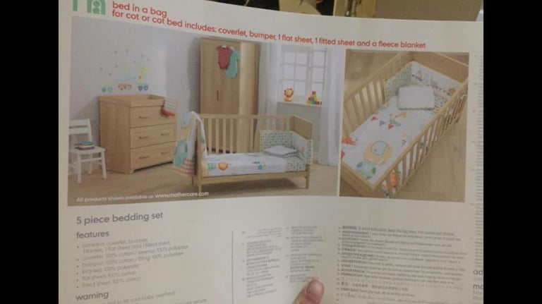 image for Unisex bedding for a crib/cot bed ***REDUCED from £30***