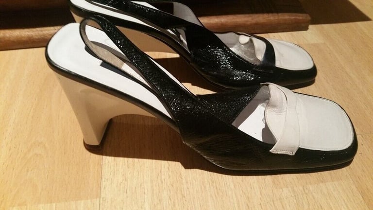 Rare Vintage 90's Designer PATRICK COX Square Toe Slingback Leather Shoes. N. Mint Cond. Size 37