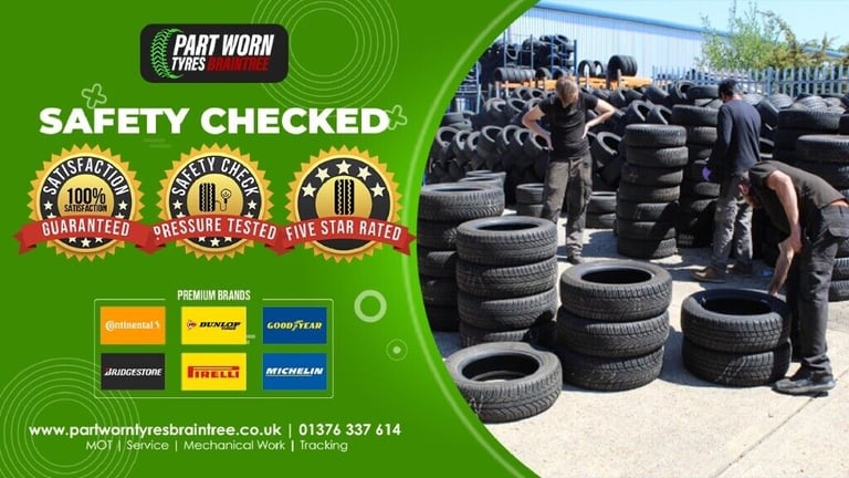 Good Part Worn Tyres 205/55/16, 195/65/15,225/40/18,215/235/245/255/35/45/50/60/17/19/20/295/21 Used