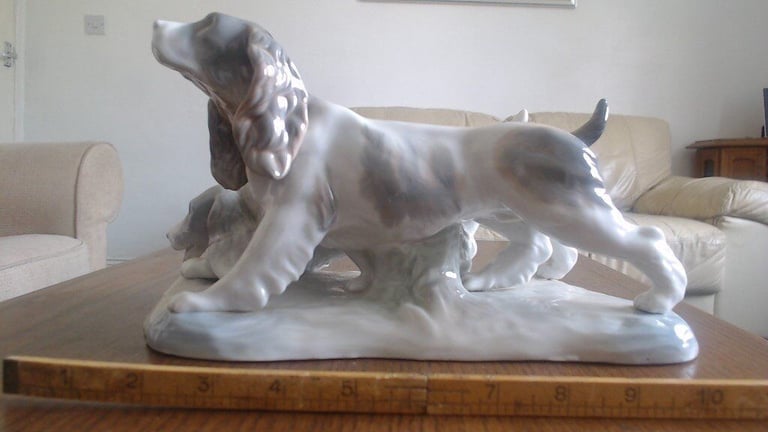 image for Bone China Dogs , made in China ,40 years old, 12 inches long