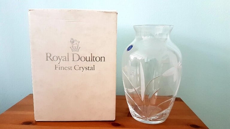 image for Vintage Royal Doulton finest crystal vase