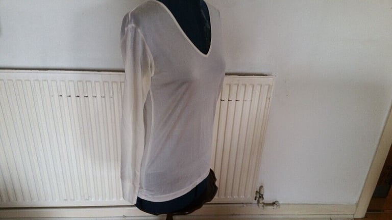 Vintage 00's Designer PATRA Silk Sheer Long Sleeve Ladies Top. Ex Cond. Size : XS 