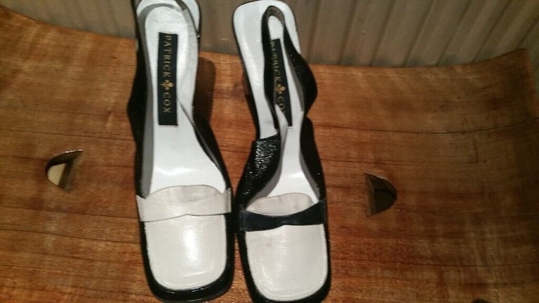 Rare Vintage 90's Designer PATRICK COX Square Toe Slingback Leather Shoes. N. Mint Cond. Size 37