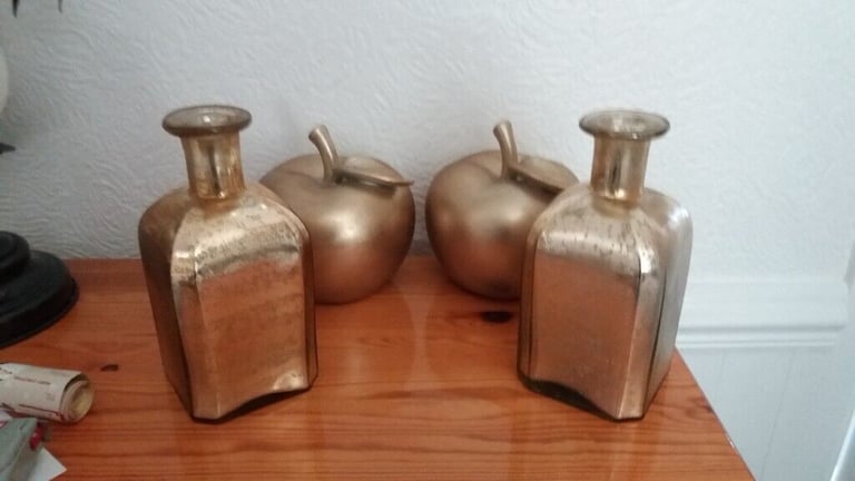 image for Two Gold Apples and Two Gold Vases