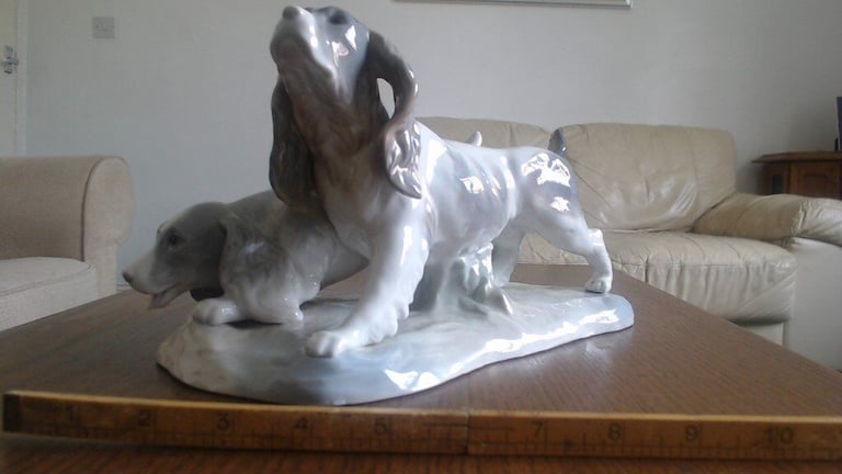 Bone China Dogs , made in China ,40 years old, 12 inches long