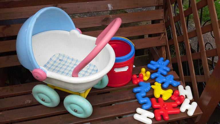 image for DOLL'S Toy PRAM / BUGGY plus TOY TUB set