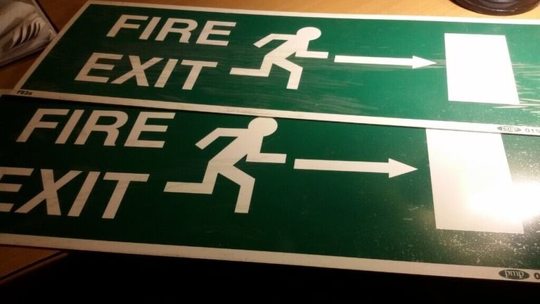 Fire exit signs