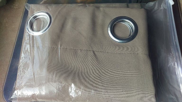 image for One Curtain Panel Taupe Rings Fitted Type 54'' Wide x 62'' Drop.