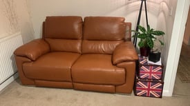 NEW DFS FALCON 2x Leather Electric Recliner Sofas & Storage Footstool