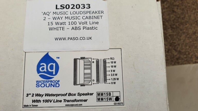 Waterproof, 2-way, Loudspeakers. MM15W.  (1 x Pair) 