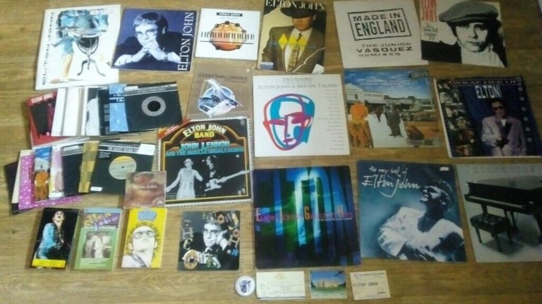 image for 70 x elton john collection LP's / 12 / books / concert tickets 