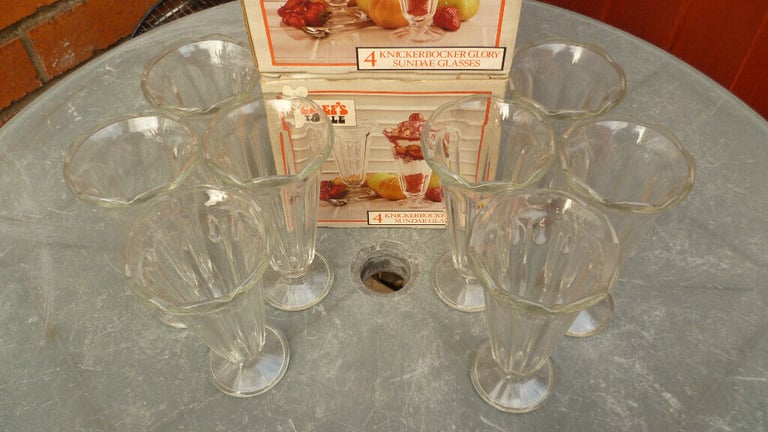 image for Chefs Table | 8 Knickerbocker Glory Sundae Glasses Set | New | Boxed