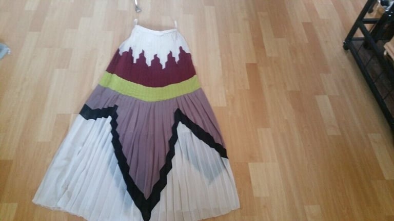 Rare Vintage 00's Designer BCBG MAXAZRIA ' THE MUSE ' Runway Colour Block Dress. Ex Cond. Size : S 