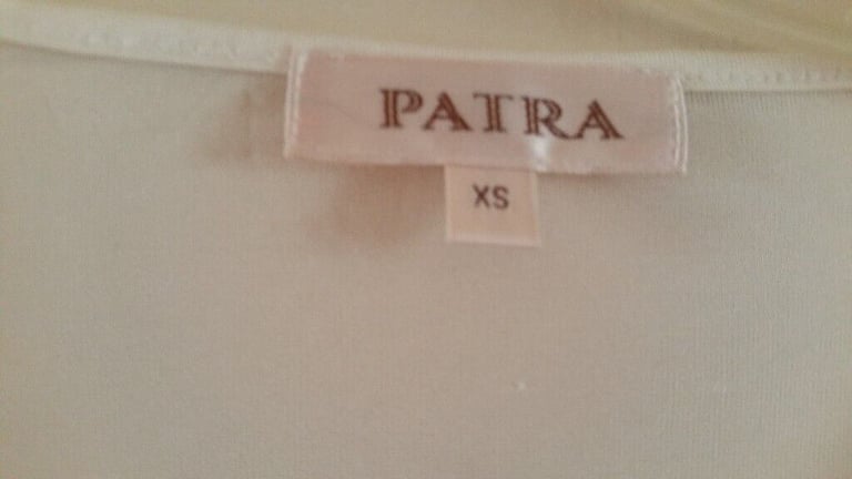 Vintage 00's Designer PATRA Silk Sheer Long Sleeve Ladies Top. Ex Cond. Size : XS 