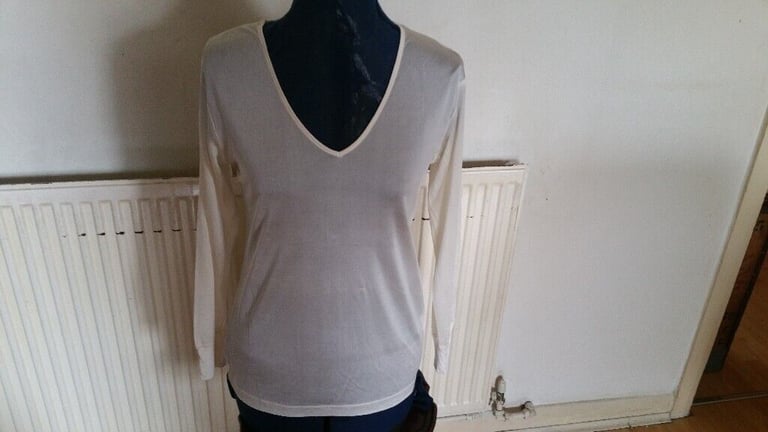 Vintage 00's Designer PATRA Silk Sheer Long Sleeve Ladies Top. Ex Cond. Size : XS 
