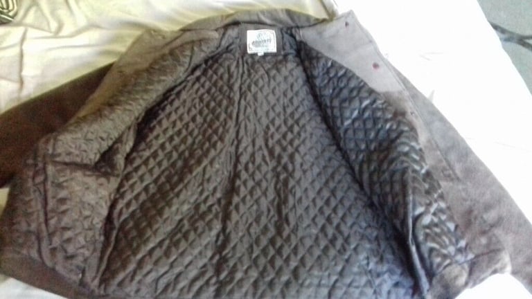 LADIES  REAL SUEDE BROWN LEATHER JACKET  - SIZE SMALL/PETITE