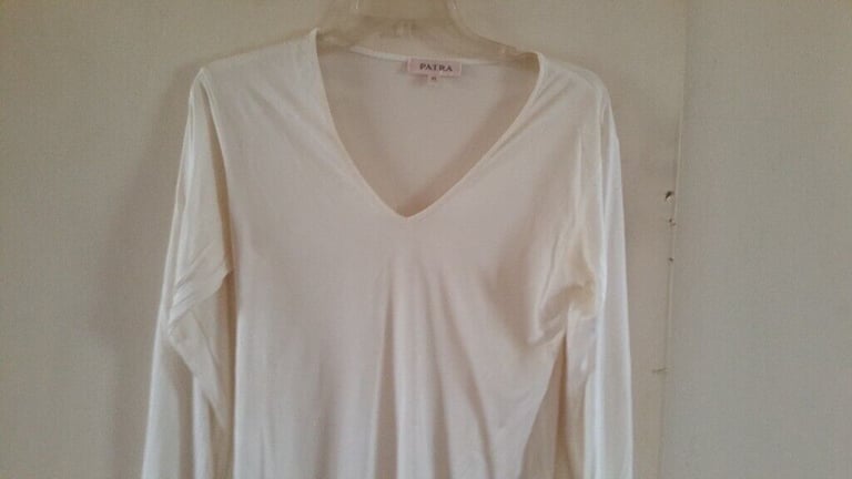 Vintage 00's Designer PATRA Silk Sheer Long Sleeve Ladies Top. Ex Cond. Size : XS 