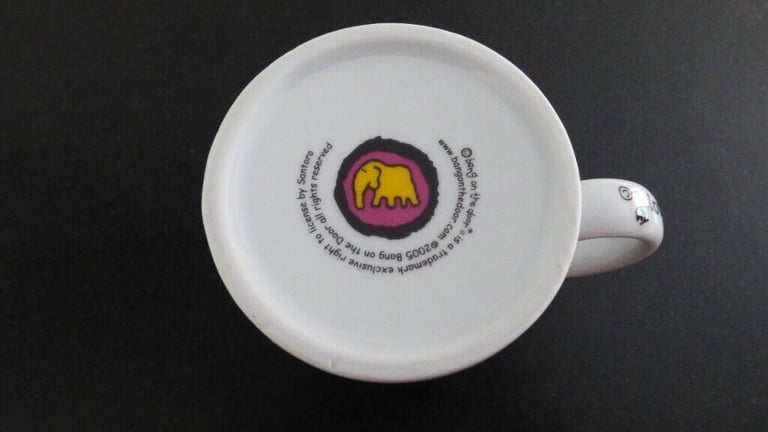 Vintage Collectable (unused) rare Bang on the Door pair of china mugs