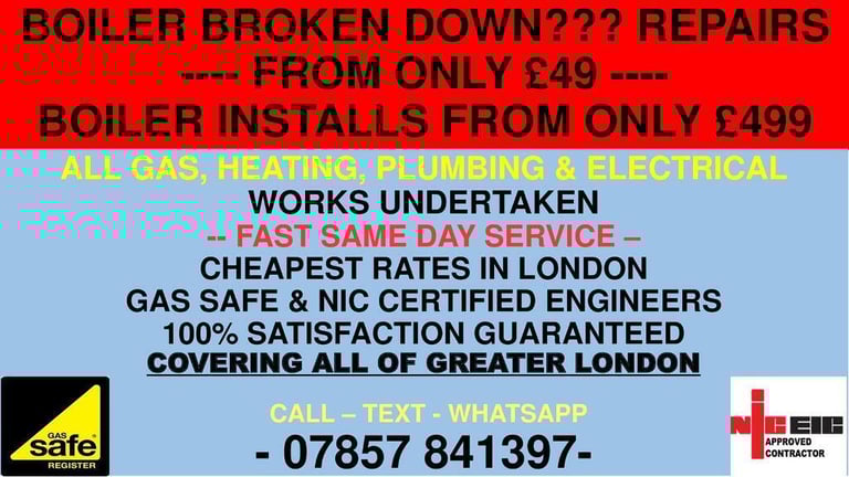 image for GAS SAFE 🔥 ALL LONDON Heating Engineer Plumber Boiler Install Breakdown Repair Service Certificate