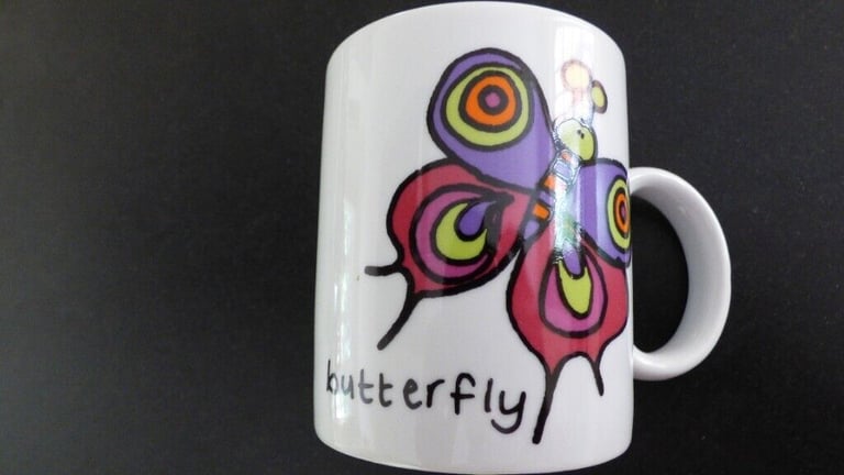 Vintage Collectable (unused) rare Bang on the Door pair of china mugs