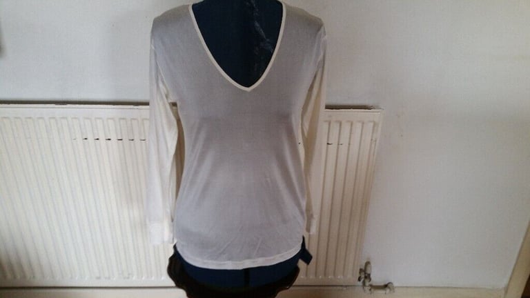 Vintage 00's Designer PATRA Silk Sheer Long Sleeve Ladies Top. Ex Cond. Size : XS 