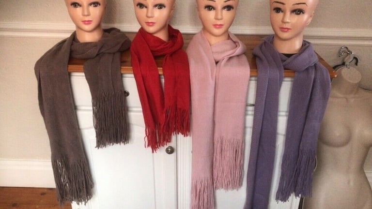 image for Selection of ladies used winter scarves in various colours