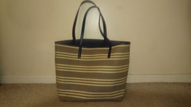 Kate Spade Large Blue and Cream Striped Tote Bag