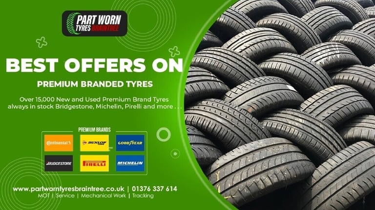 225/40/18 Bridgestone Tyres, Quality Part Worn, Pairs 245/35,50/55/30/205/215/20,45,19,17,16 Used