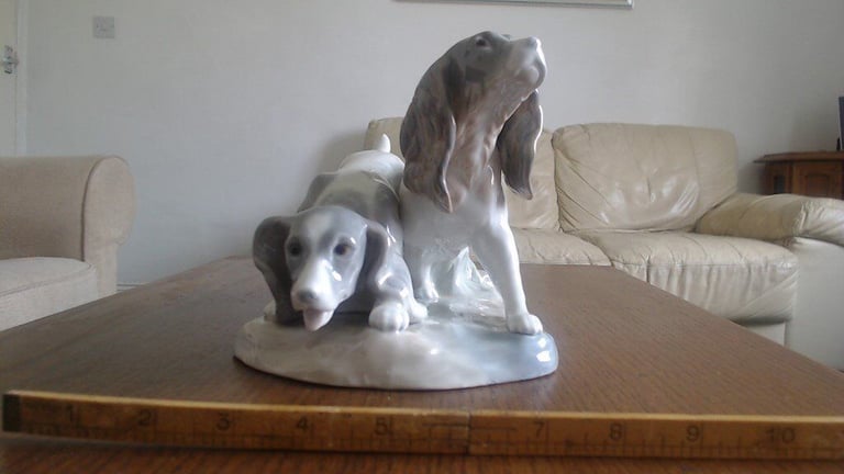Bone China Dogs , made in China ,40 years old, 12 inches long
