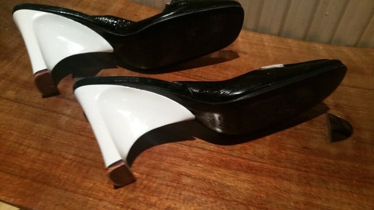 Rare Vintage 90's Designer PATRICK COX Square Toe Slingback Leather Shoes. N. Mint Cond. Size 37
