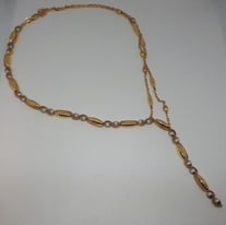 18K TWO-TONE GOLD Y- NECKLACE 23.9 GRAMS 24 INCH INCLUDING DROP