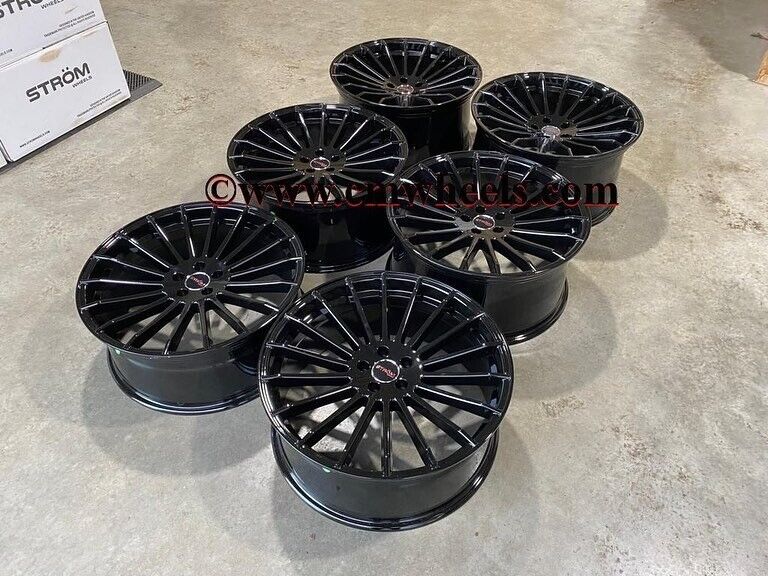 22″ Inch Strom STR4 Alloy Wheels Range rover sport 5x120 Jeep 4x4 SUV Gloss Black 72.6