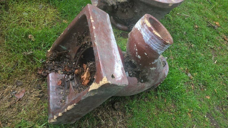 Salt glazed  Gully - Stone With Original Cast Iron Centre, Reclaimed - Choice of 2