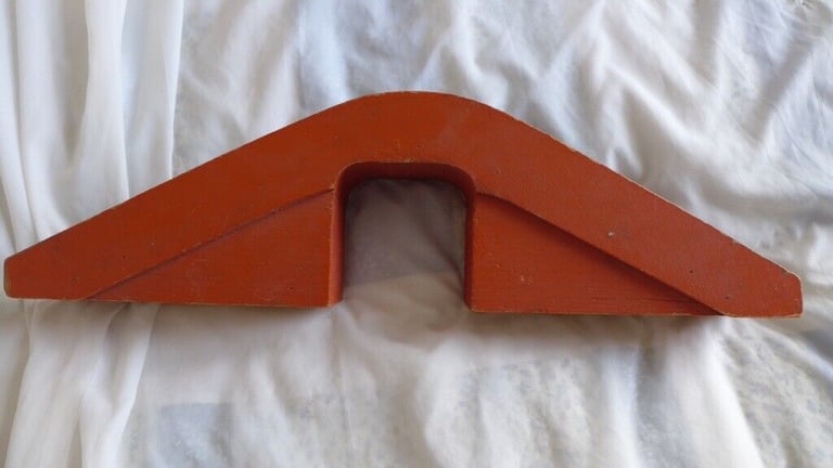 image for Vintage, wooden, model train layout road bridge. Hand made.