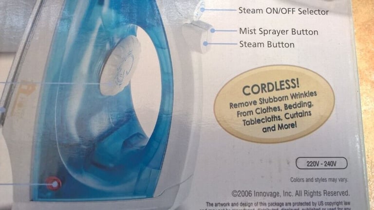 image for Cordless Rechargeable Steam Iron.   