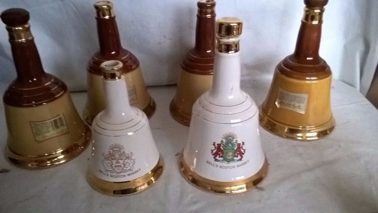 Collection of 6 wade decanters 